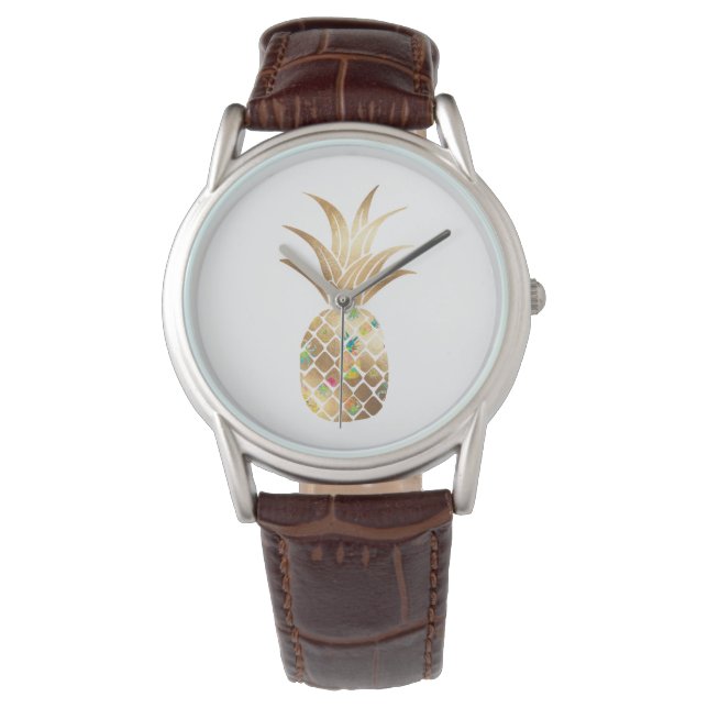 Montre Ananas, Faux Gold+Collage (devant)