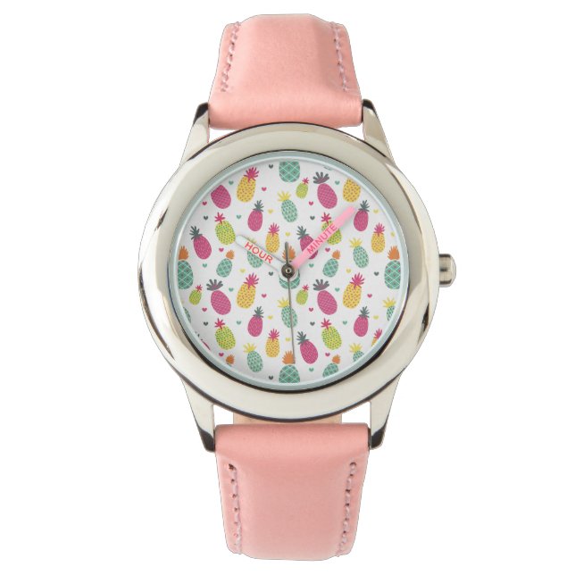 Montre Ananas tropical lumineux amusant (devant)