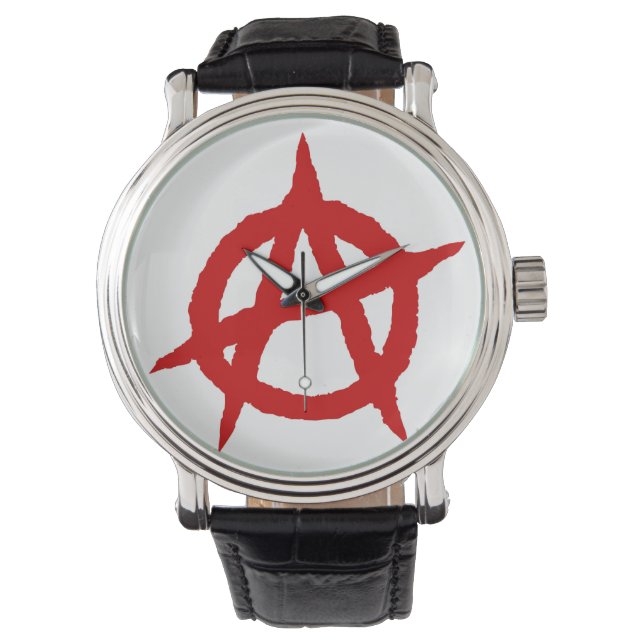 Montre Anarchie symbole punk rouge musique culture signe  (devant)