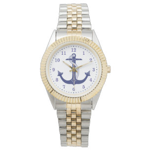 Montre Ancre bleue marine avec corde