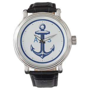 Montre Ancre classique avec initiales   Cadeaux nautiques