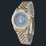 Montre Ancre Compass Stars Capitaine Bateau ou nom Marine<br><div class="desc">Une boussole et des étoiles d'Ancres nautiques avec le grade de capitaine ou un autre titre et votre nom ou nom de bateau sur une montre à poignet élégante. Ce Pocket Watch personnalisé ne sera pas seulement le temps, mais est aussi une pièce de conversation amusante. Parfait pour la Fête...</div>