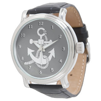 Montre - Ancre en blanc