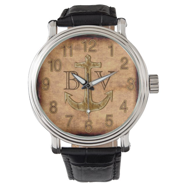 Montre Ancre Monogramme Meilleurs cadeaux de déploiement  (devant)