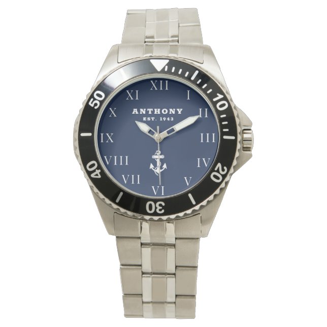 Montre Ancre nautique 80e anniversaire Luxury Marine Vint (devant)