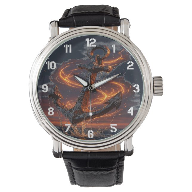 Montre Ancre rustique avec feu - Oreille marine (devant)