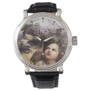 Montre ANGE DE RENAISSANCE DANS LE PAYSAGE, Pierres roses