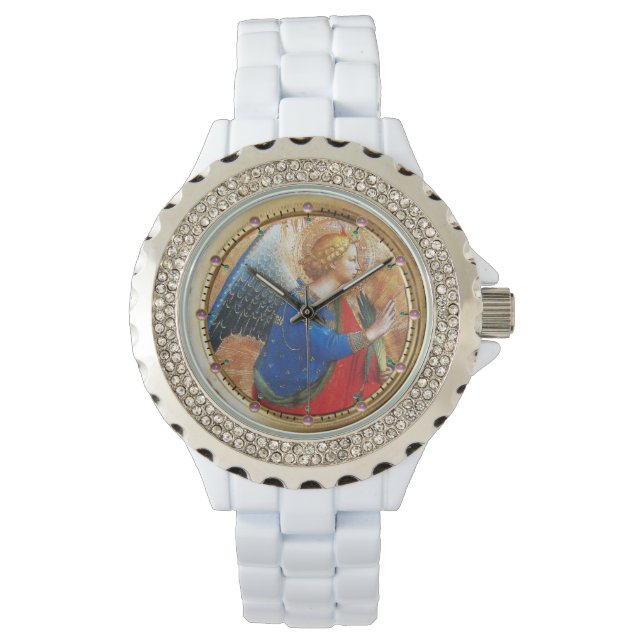 MONTRE ANGE EN ROUGE OR ET BLEU (devant)