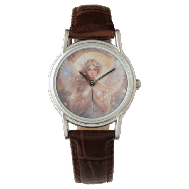 Montre ange gardien, peinture à l'eau pastel (devant)