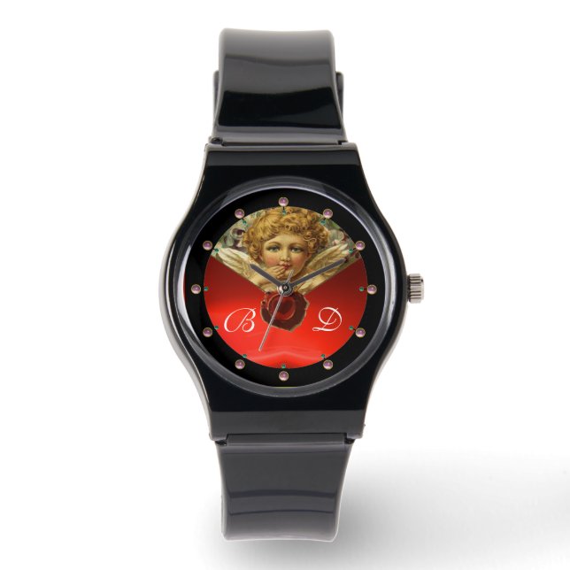 MONTRE ANGEL HEART WAX SEAL RED RUBY GEMSTONE MONOGRAMME (Recto)