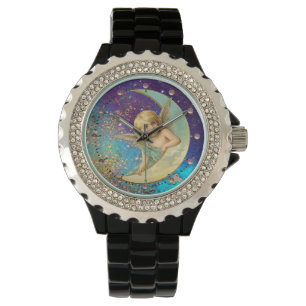 MONTRE ANGEL LUNE EN PARKLES JAUNES BLEU