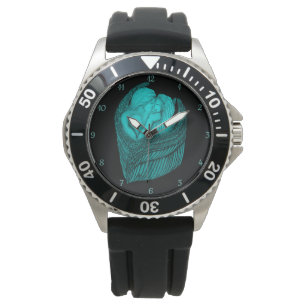 Montre Angels Kissing, noir et vert Design