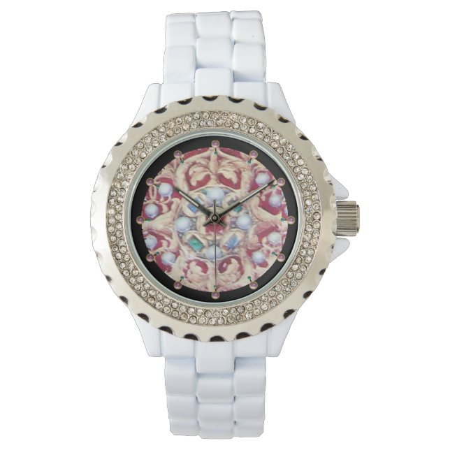 MONTRE ANGES AVEC LES BIJOUX ANTIQUES, PIERRES GEMMES, (devant)