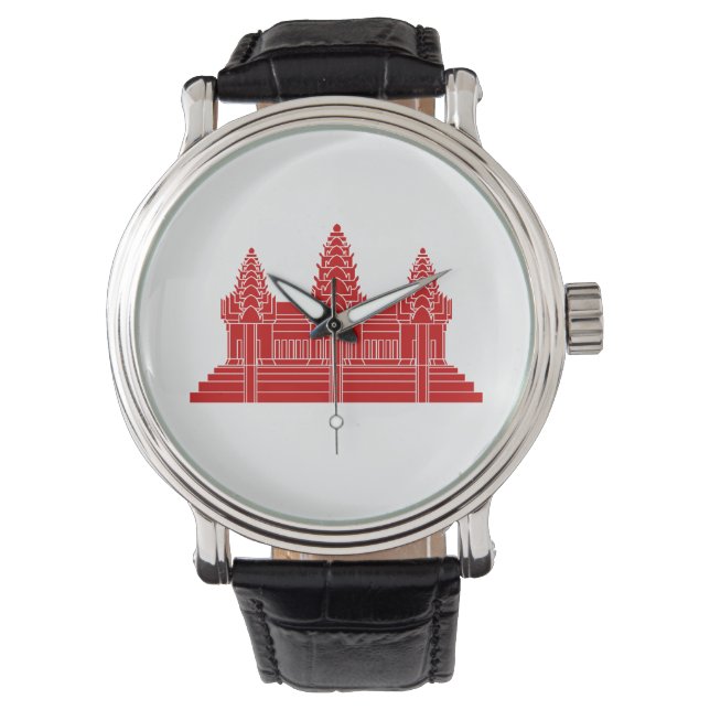 Montre Angkor Vat Cambodgien / Drapeau Khmer (devant)