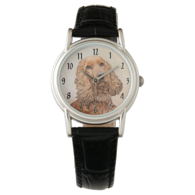 Montre Anglais Cocker Peinture Espagnole - Art Chien orig (devant)