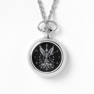 Montre Angle De Tatouage Noir Et Argent