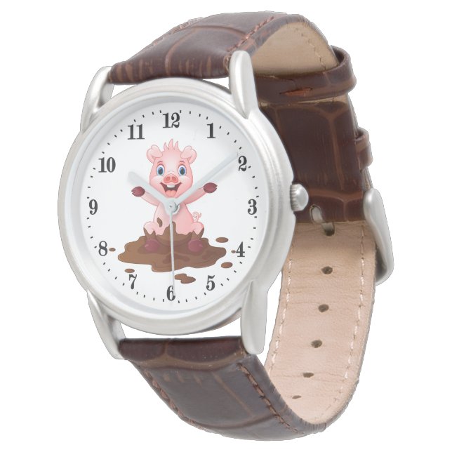 Montre animal adorable de porc (Incliné)