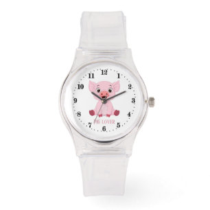 Montre animal adorable de porc mignon