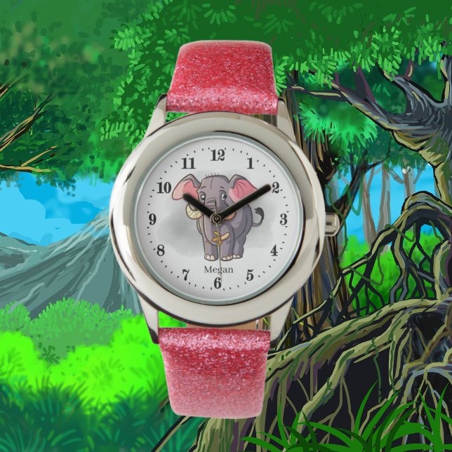 Montre animal amoureux d'éléphant mignon (Créateur téléchargé)
