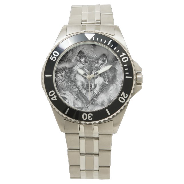 Montre AnimalArtBW_Wolf_001 (devant)