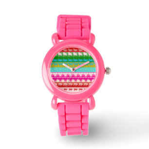 Montre Animaux colorés rétro à motif rayures modernes #6