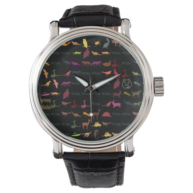 Montre Animaux colorés rétro Motif #5 (devant)