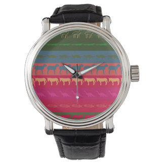 Montre Animaux colorés rétro Motif #7