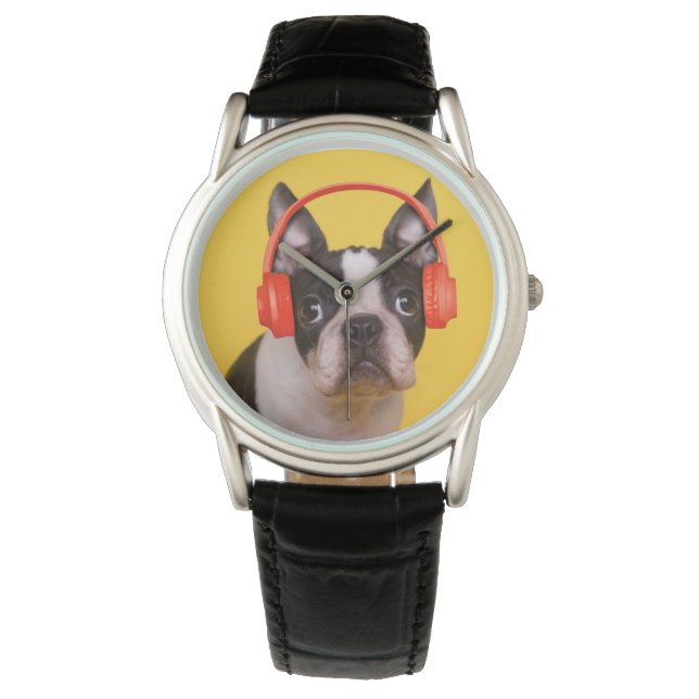 Montre Animaux de bébés cutest | Casques Terrier de Bosto (devant)