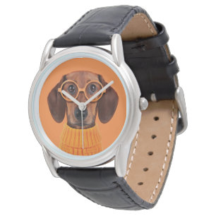 Montre Animaux de bébés cutest Chandail orange Dachshun