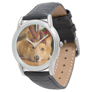 Montre Animaux de bébés cutest   Corgi Christmas Reindeer