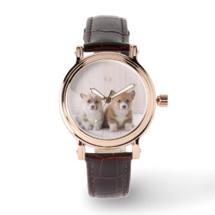 Montre Animaux de bébés cutest Deux Bébés Corgis assis