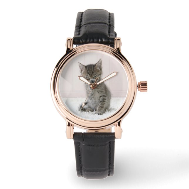 Montre Animaux de bébés cutest | Licking Tabby Kitten (Recto)