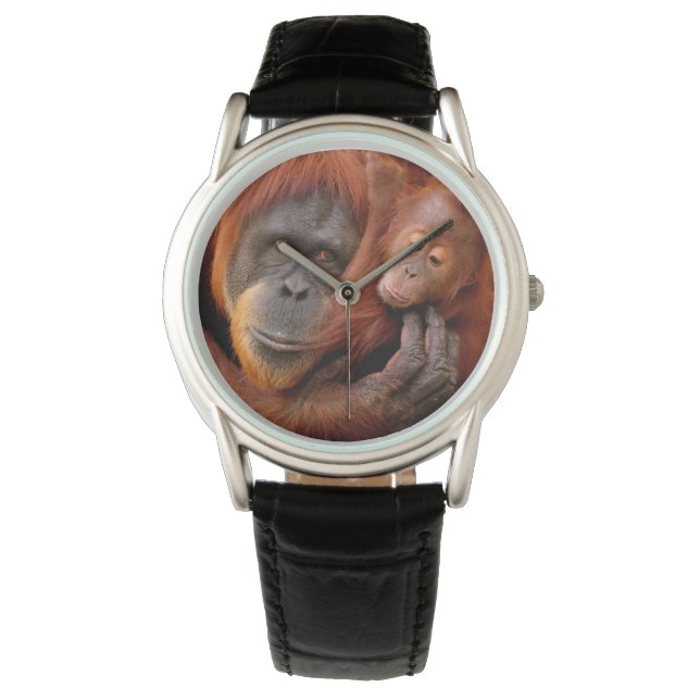 Montre Animaux de bébés cutest | Orangutan Maman & Baby (devant)