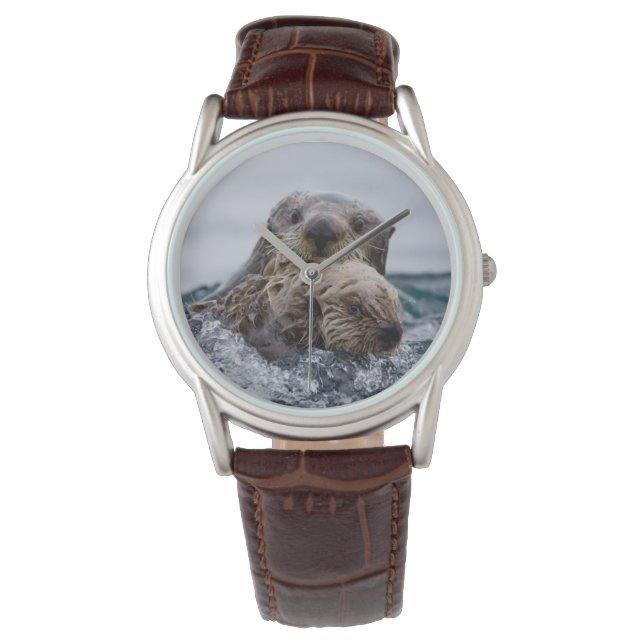Montre Animaux de bébés cutest | Otter Baby & Mère (devant)