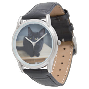 Montre Animaux de bébés cutest Portrait d'un chat noir