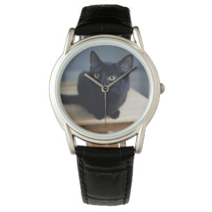 Montre Animaux de bébés cutest Portrait d'un chat noir