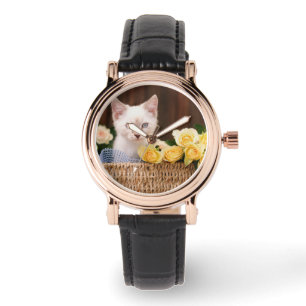 Montre Animaux de bébés cutest   Roses chats et jaunes