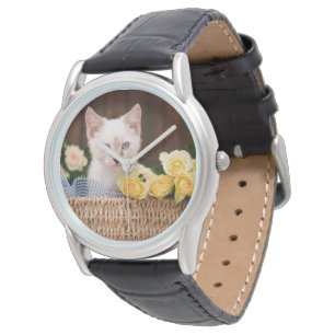 Montre Animaux de bébés cutest   Roses chats et jaunes
