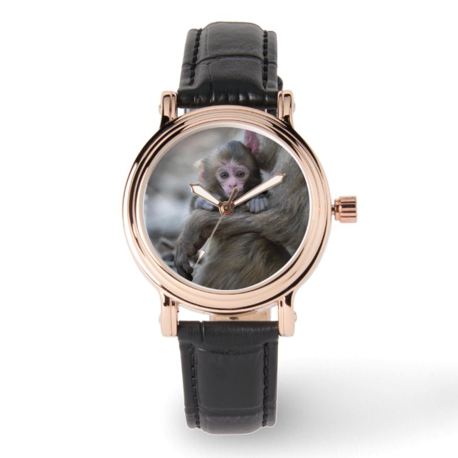 Montre Animaux de bébés cutest | Singe et bébé japonais (Recto)