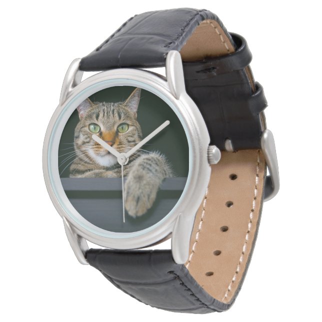 Montre Animaux de bébés cutest | Tête de chat gris Tabby (Incliné)