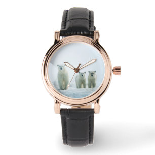 Montre Animaux de bébés cutest Trois jeunes ours polair