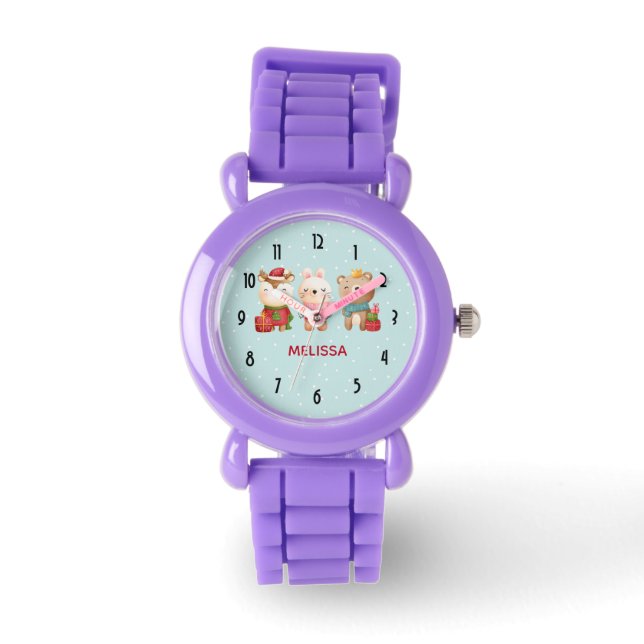 Montre Animaux de Noël en tenue festive (Recto)
