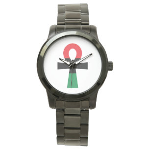 Montre Ankh rouge, noir et vert