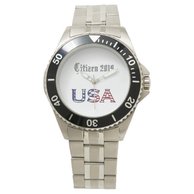 Montre Année de citoyenneté États-Unis Stages et rayures  (devant)