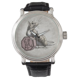 Montre Année du Rat chinois Zodiac Art
