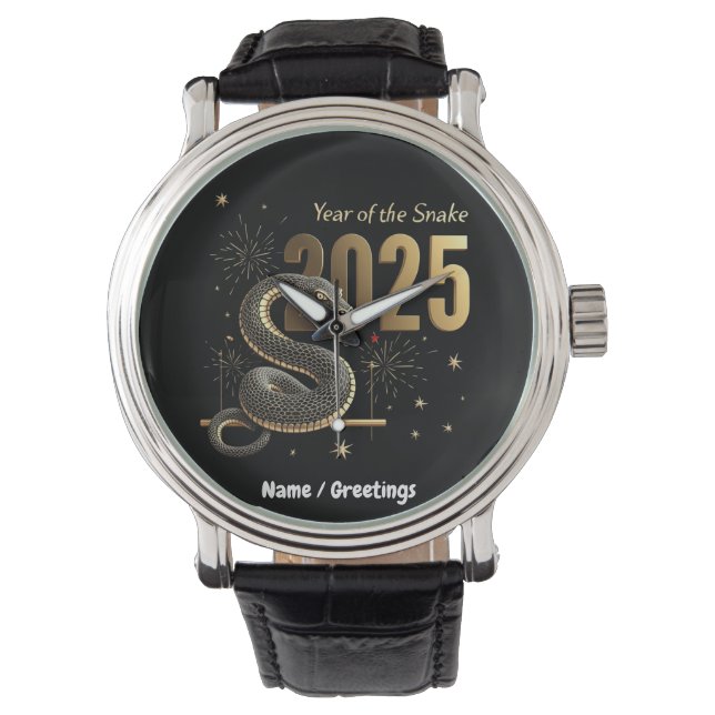 Montre Année du serpent 2025 Zodiac chinois personnalisab (devant)