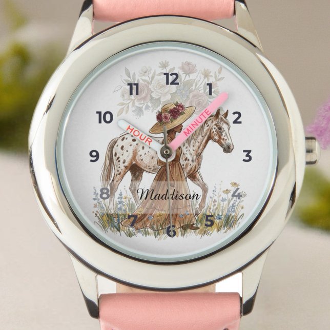 Montre  Anniversaire d'un amoureux élégant des chevaux (Celebrate a special birthday with this elegant French country-inspired card!)