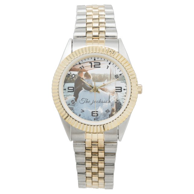 Montre Anniversaire photo Mariage moderne Elégant (devant)