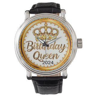 Montre Anniversaire Queen Gold Crown Party 2024 Filles An