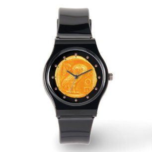 MONTRE ANTIQUE OWL GOLD GREEK COIN